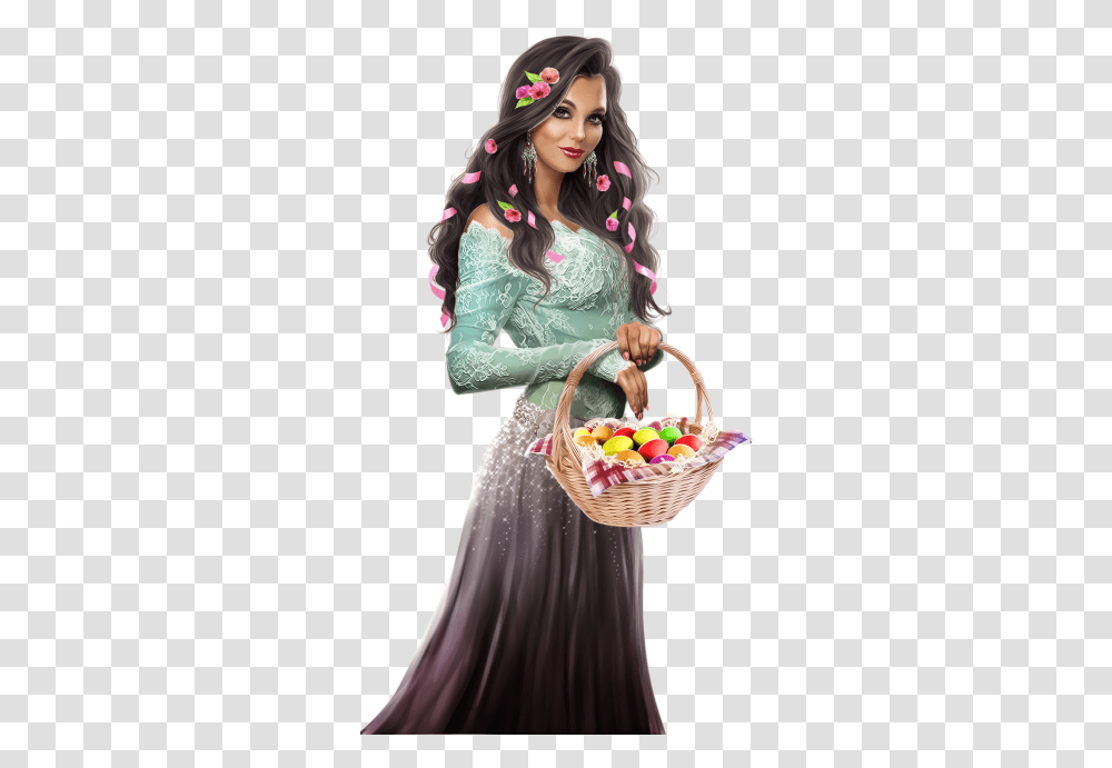 Easter Basket, Person, Human, Wedding Gown, Robe Transparent Png