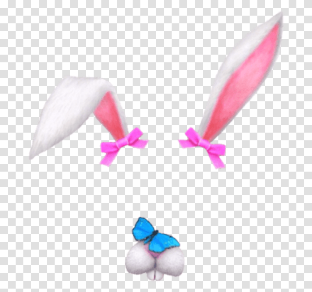 Easter Bunny Ears Rabbit Snapchat Filter, Animal, Bird, Flying, Flower Transparent Png