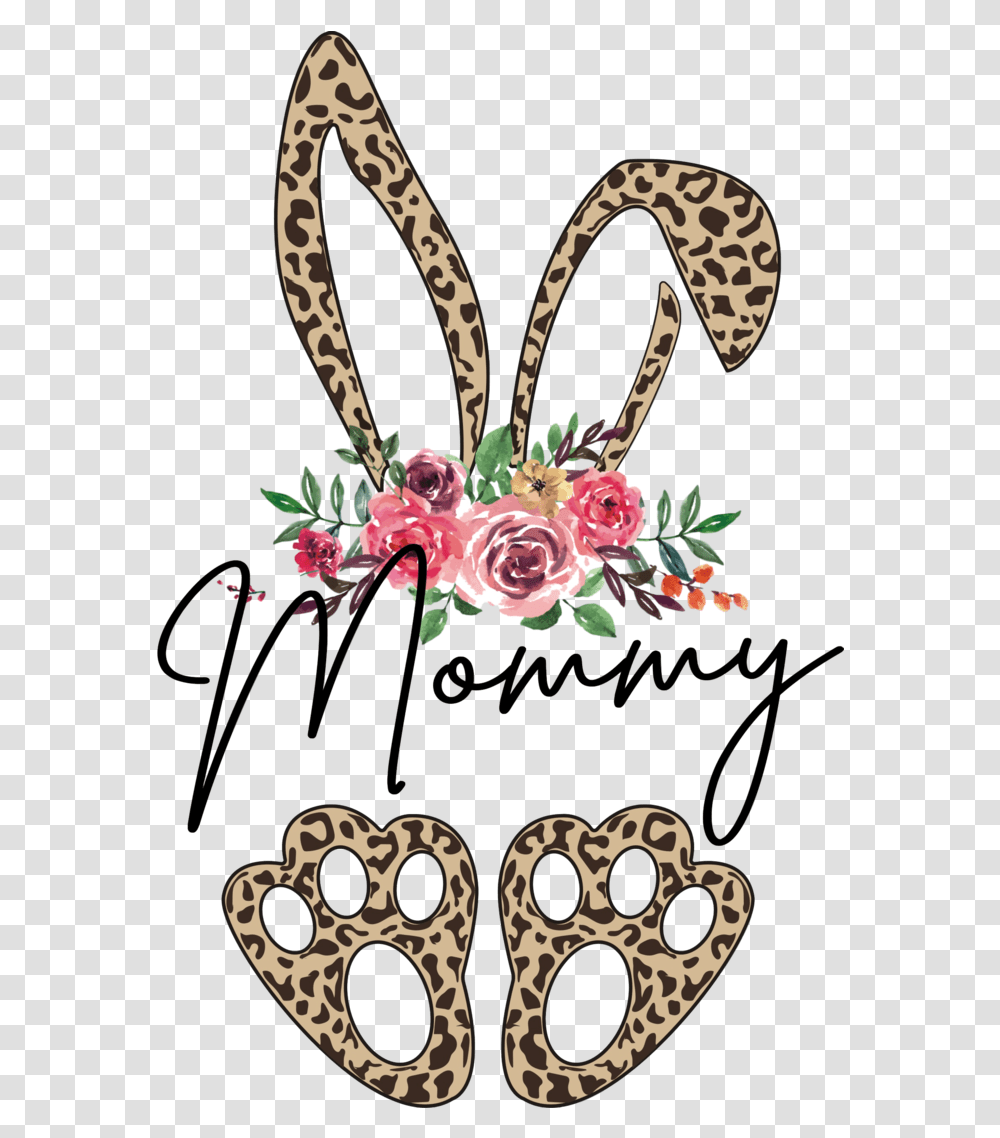 Easter Bunny Ears With Flowers Happy Jesus Is The Cheetah Print Bunny Ears, Graphics, Art, Floral Design Transparent Png