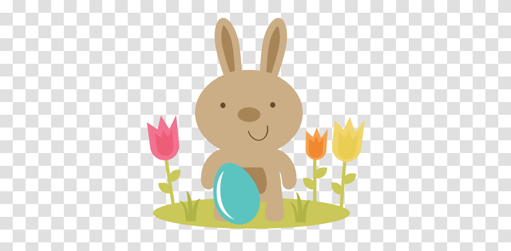 Easter Bunny In Flowers Easter Bunny, Snowman, Egg, Food, People Transparent Png