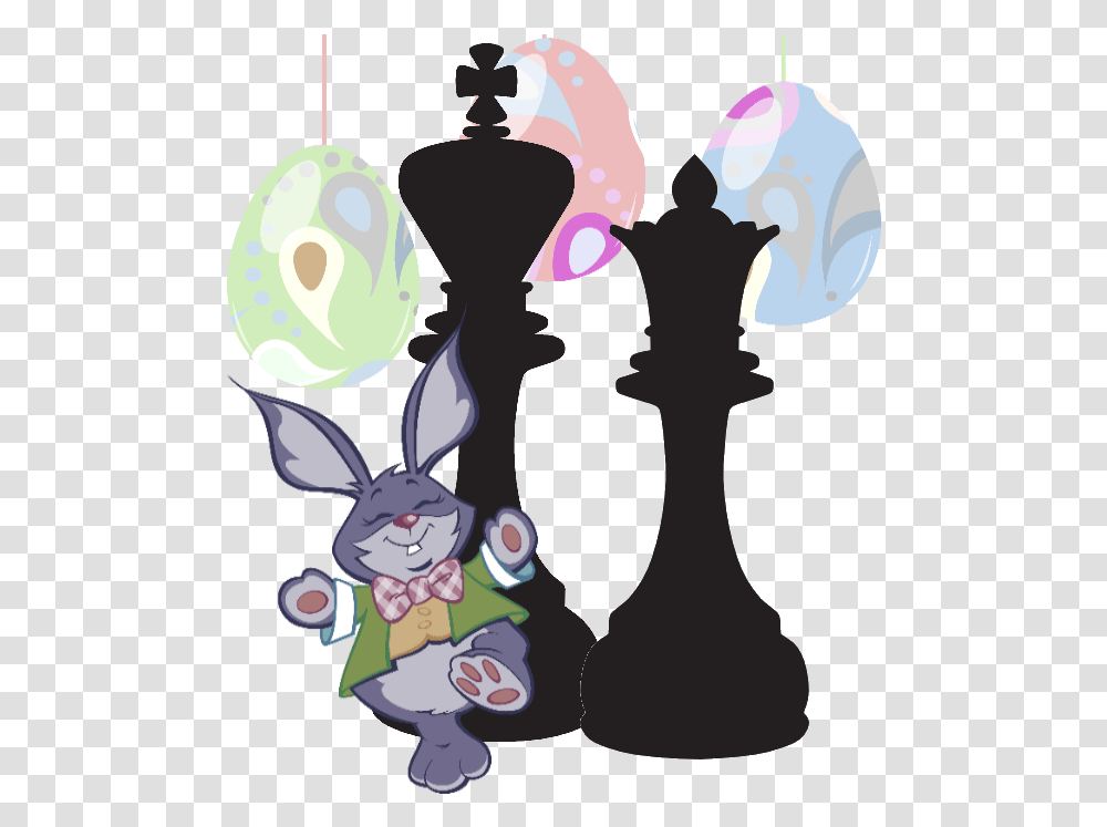 Easter Bunny With Chess King And Queen Clipart Happy Easter Chess Pieces, Poster, Advertisement Transparent Png