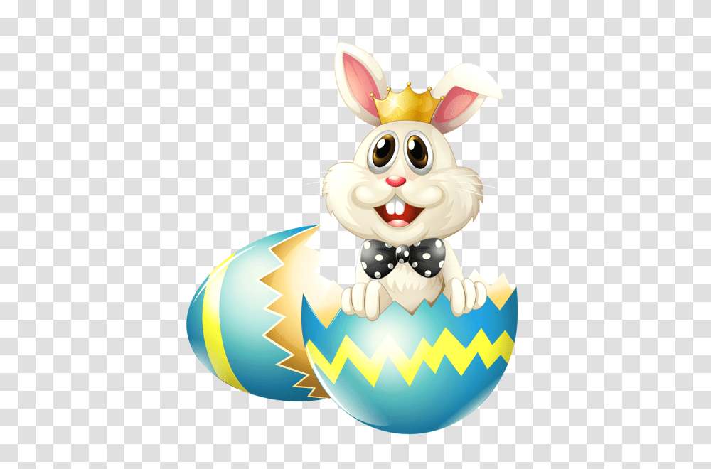 Easter Bunny With Crown Clipart Picture, Food, Sweets, Egg Transparent Png