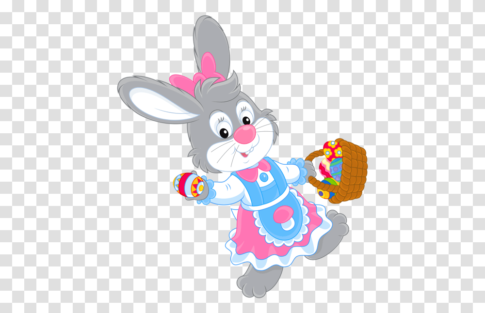 Easter Bunny With Egg Basket Picture Easter Bunny Clipart, Toy, Animal, Mammal, Leisure Activities Transparent Png