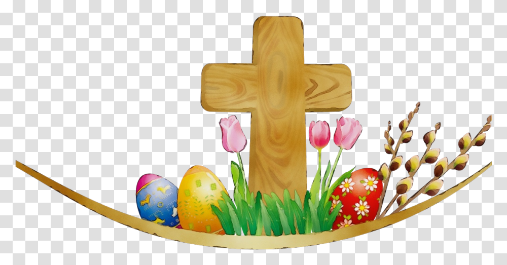 Easter Candle Background Easter Eggs And Cross, Food, Symbol, Birthday Cake, Dessert Transparent Png