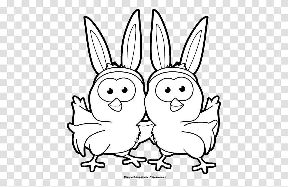 Easter Clipart Black And White Black And White Easter Clip Art, Animal, Plant, Mammal, Rabbit Transparent Png