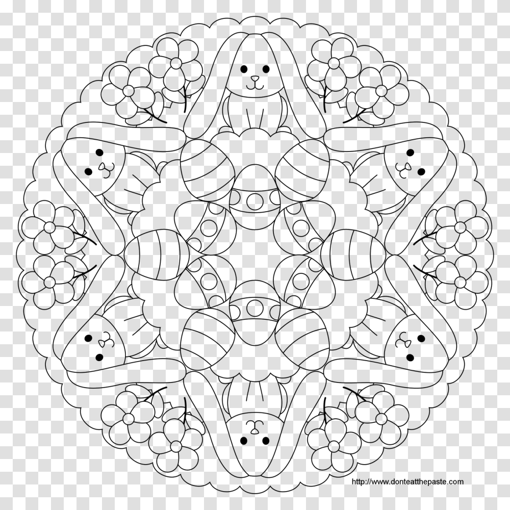 Easter Coloring Pages For Adults Teen Easter Coloring Pages, Gray Transparent Png