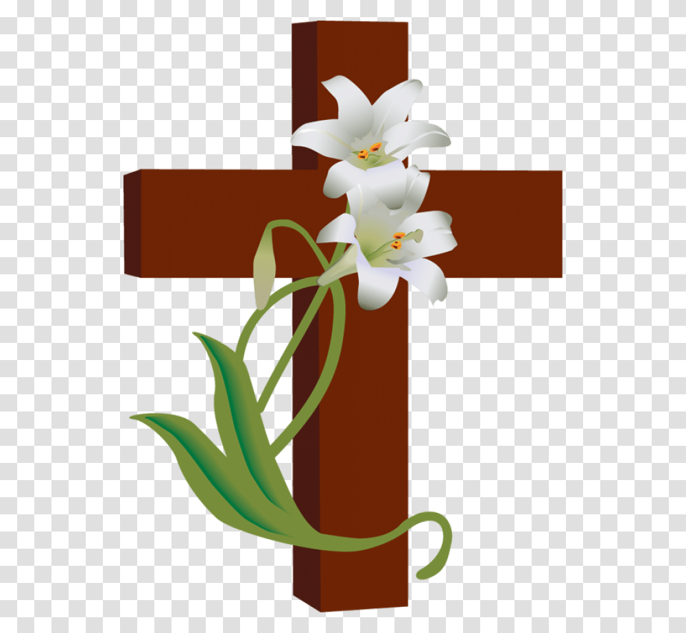 Easter Cross Clipart, Plant, Flower, Blossom, Lily Transparent Png
