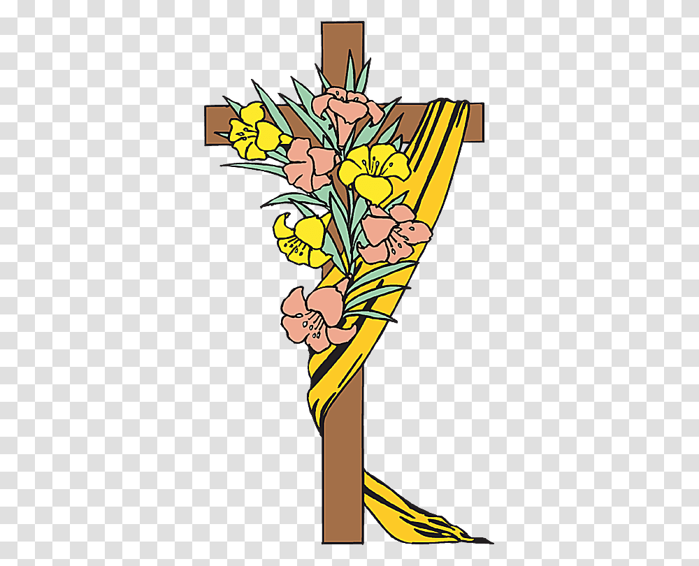 Easter Cross, Floral Design, Pattern Transparent Png