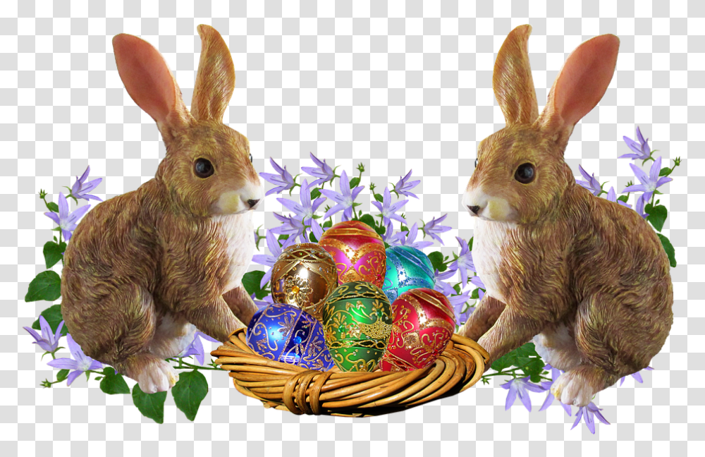 Easter Egg Basket Clipart Easter Bunny Pngs, Food, Hare, Rodent, Mammal Transparent Png