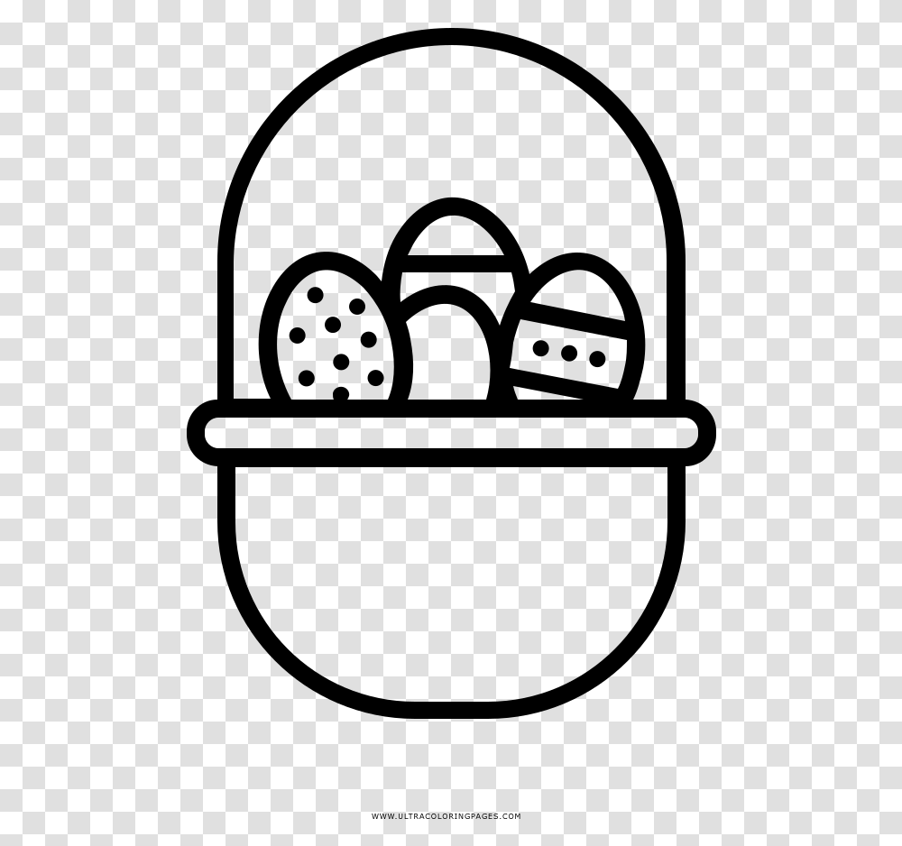 Easter Egg Basket Coloring Page, Gray, World Of Warcraft Transparent Png