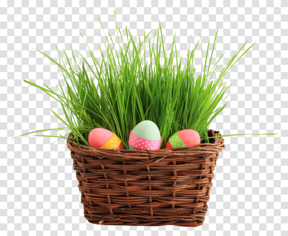 Easter Egg Basket Image Free Easter Egg Basket, Plant, Food Transparent Png