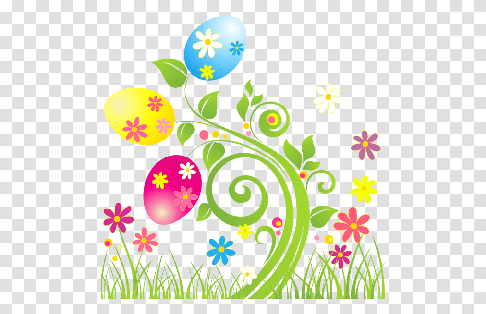 Easter Egg Decoration With Flowers Clip Art Easter Flowers, Floral Design, Pattern, Food Transparent Png