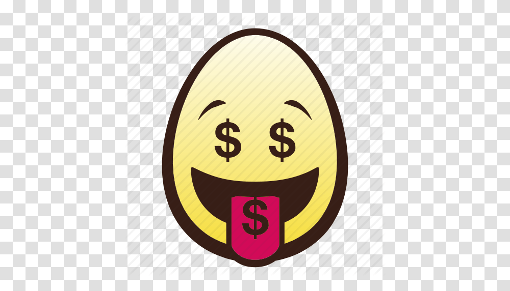 Easter Egg Emoji Face Head Money Mouth Icon, Food Transparent Png