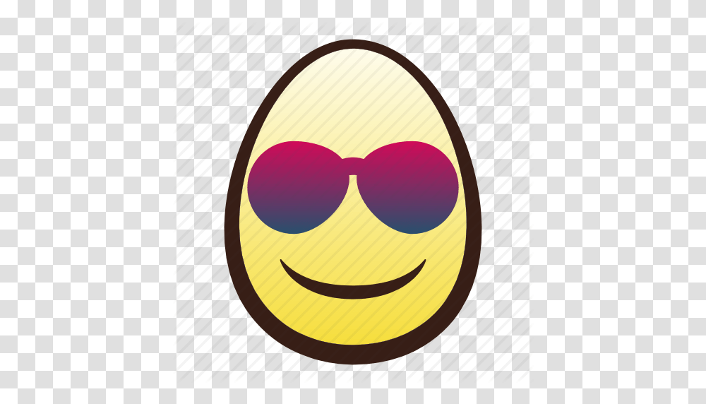 Easter Egg Emoji Face Head Smiling Sunglasses Icon, Label, Accessories, Accessory Transparent Png
