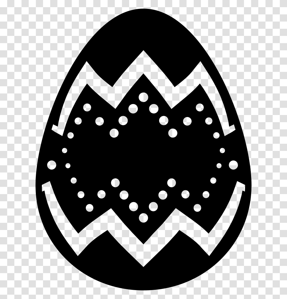 Easter Egg Of Dark Chocolate With Zig Zag And Dots Huevo De Pascua Negro, Food, Rug, Stencil Transparent Png