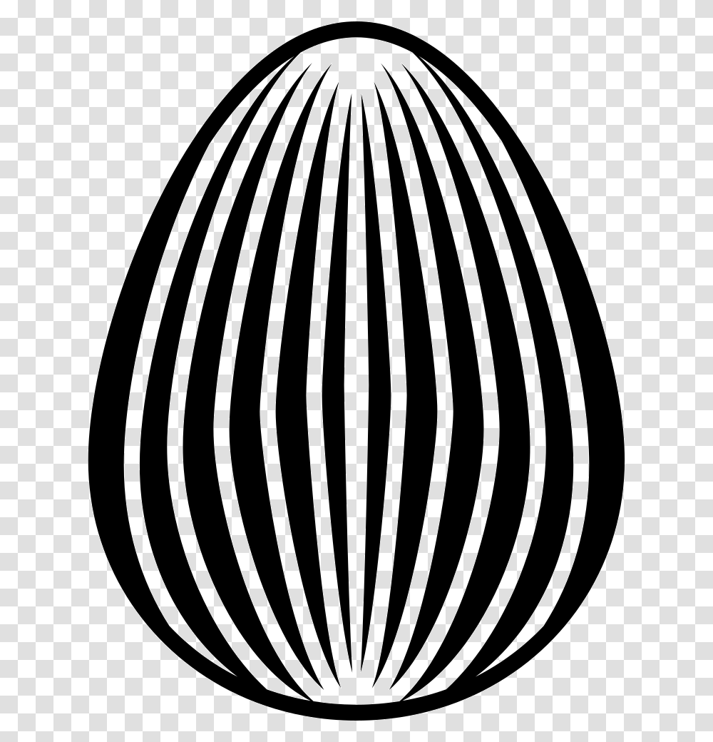 Easter Egg Of Elegant Design With Thin Vertical Lines Circle, Rug, Food, Pottery, Pillow Transparent Png