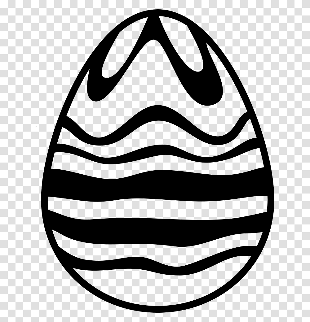 Easter Egg Of White And Black Chocolate Lines Design Vector Black And White Easter Egg, Food Transparent Png