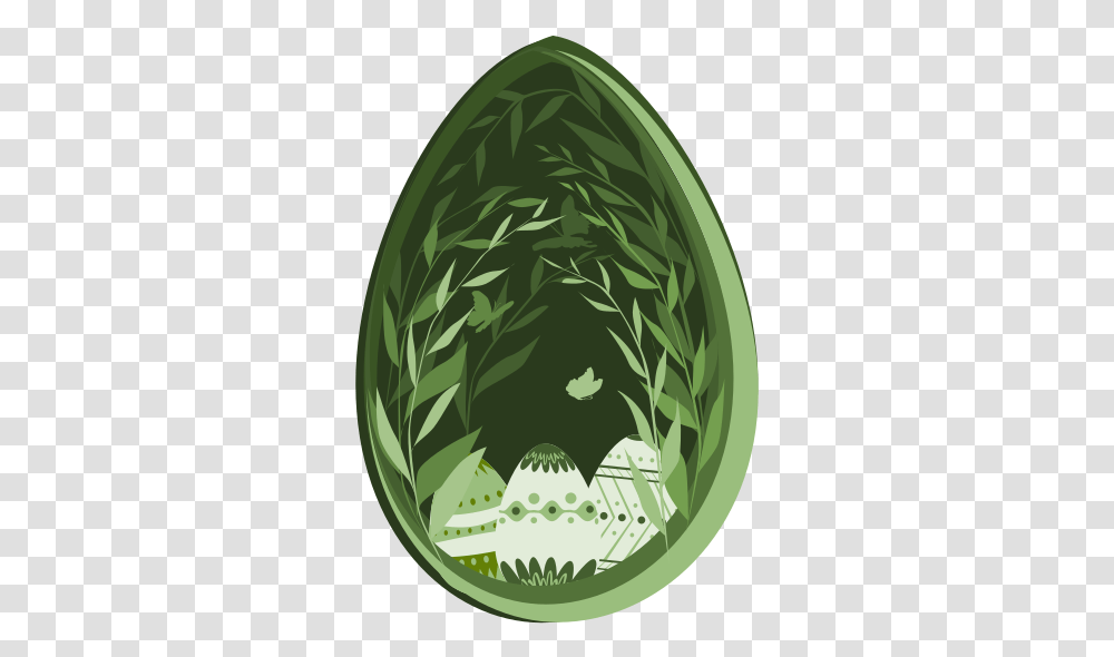Easter Egg Papercut Easter Design Vector Illustration Illustration, Green, Plant, Food, Floral Design Transparent Png