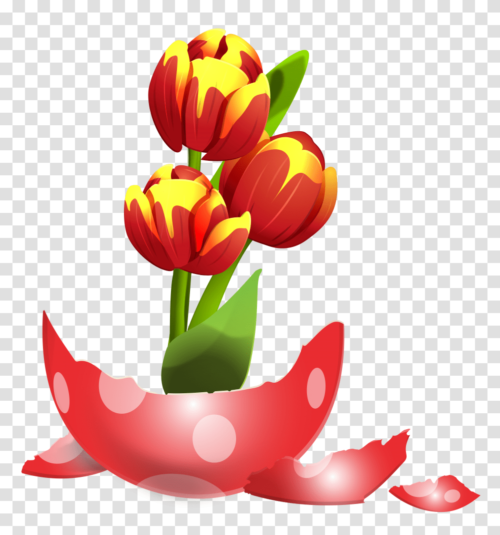 Easter Egg Vase Clip Art, Tulip, Flower, Plant Transparent Png