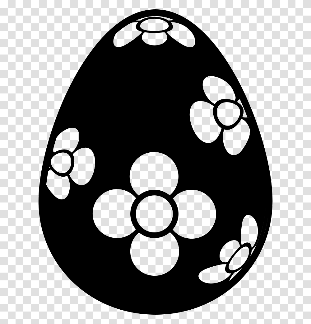 Easter Egg With Flowers Design Free Svg Easter Egg, Food, Stencil Transparent Png