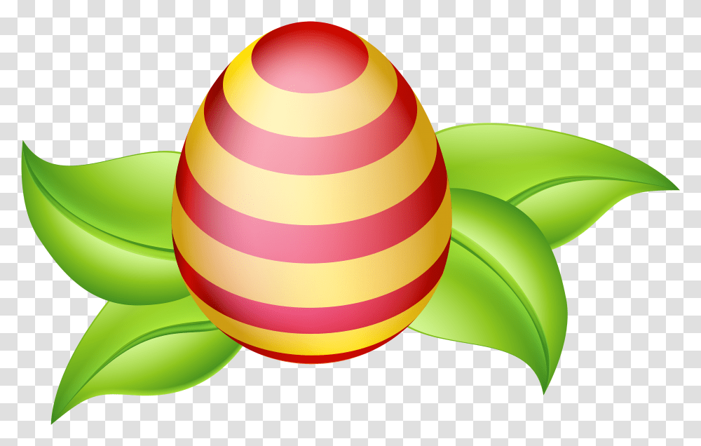 Easter Egg With Spring Leaves Clip Art Image Free Spring Clip Art And Easter Eggs, Food Transparent Png