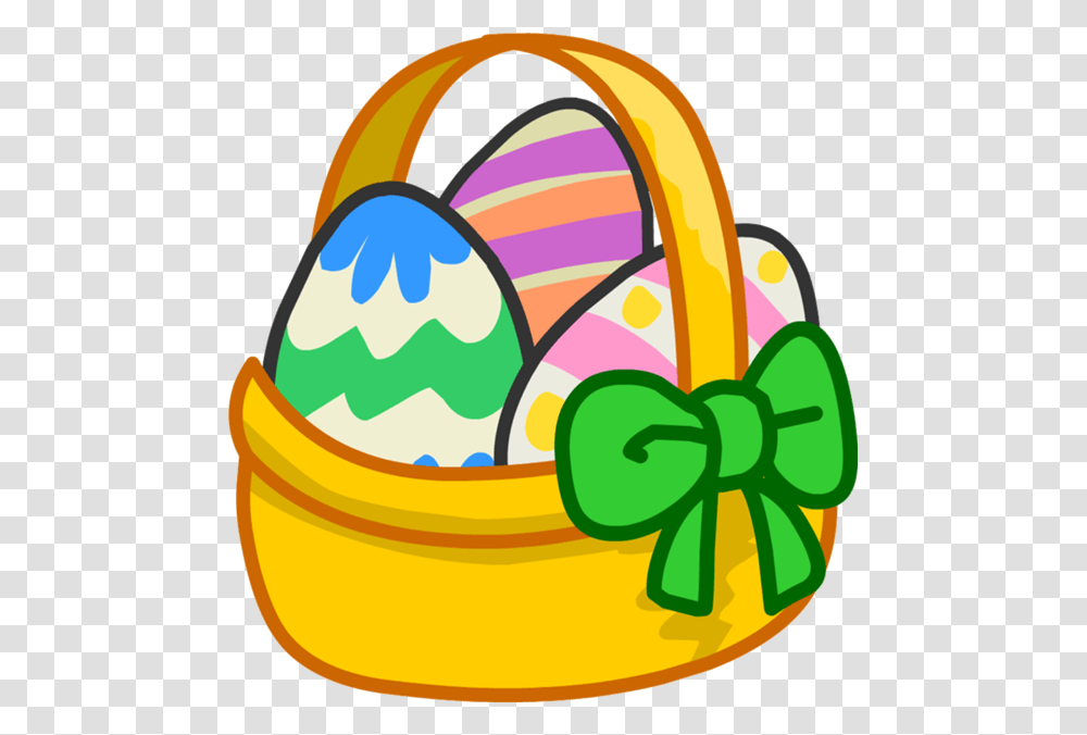 Easter Eggs Cartoon In Basket, Food, Helmet, Apparel Transparent Png