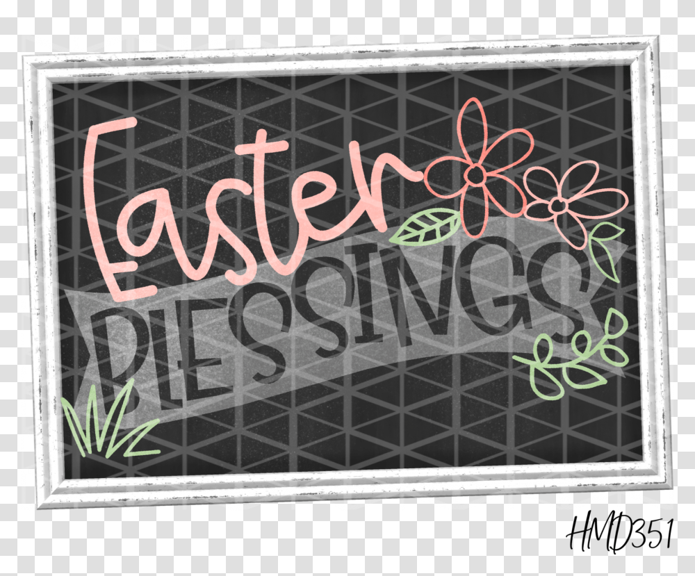 Easter Frame, Blackboard, Handwriting, Alphabet Transparent Png