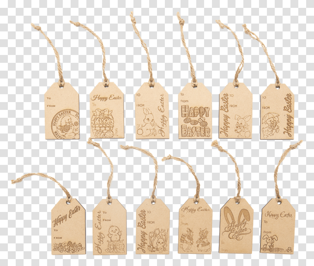 Easter Gift Tag Pack Of 6 Pendant, Tree, Plant, Text, Bronze Transparent Png