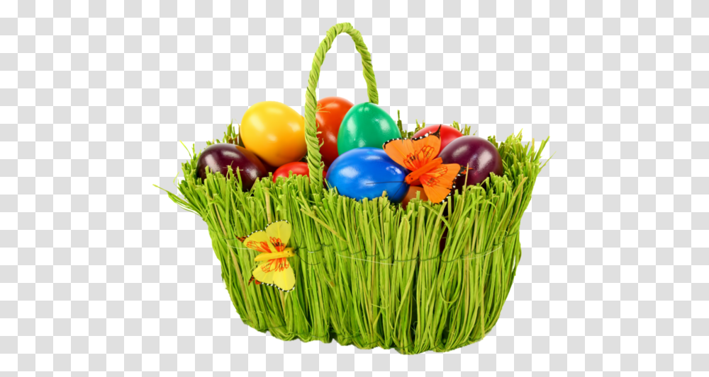 Easter Green In Basket The Egg Bunny Clipart Easter Eggs Basket, Plant, Food, Flower, Blossom Transparent Png