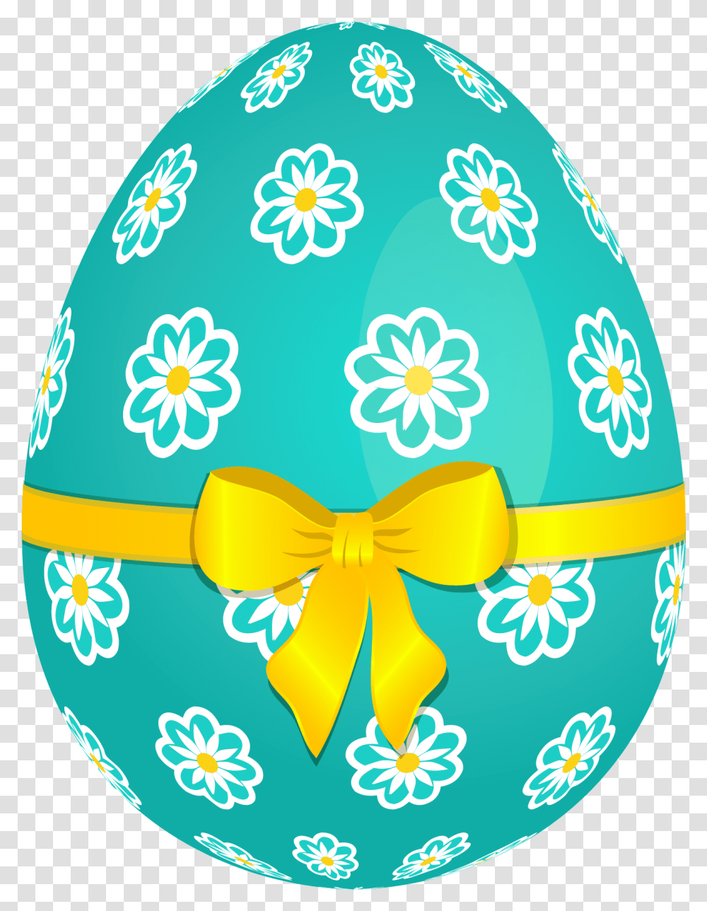 Easter Sky Blue Egg With Flowers And Yellow Bow Easter Egg Background, Food, Baseball Cap, Hat, Clothing Transparent Png