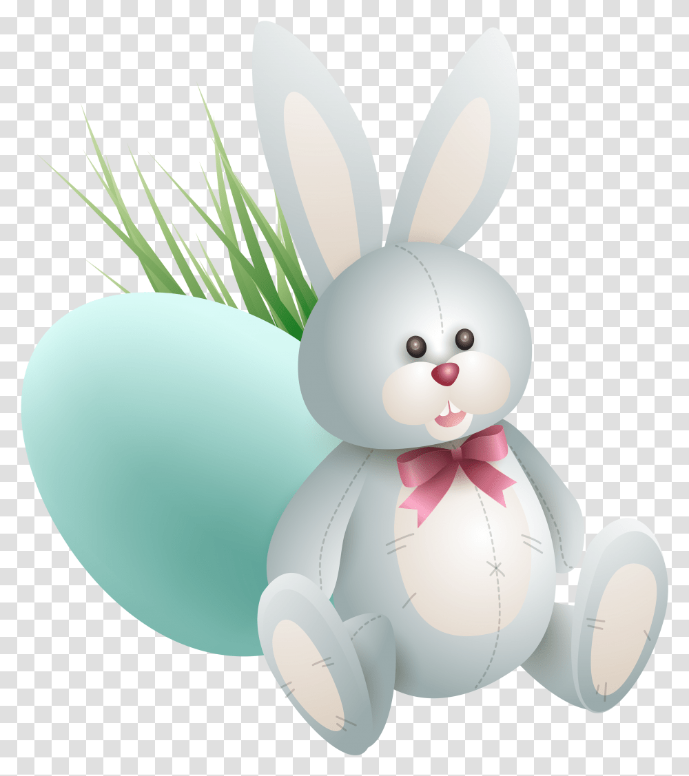 Easter With Egg Easter Bunny, Figurine, Toy, Rabbit, Rodent Transparent Png
