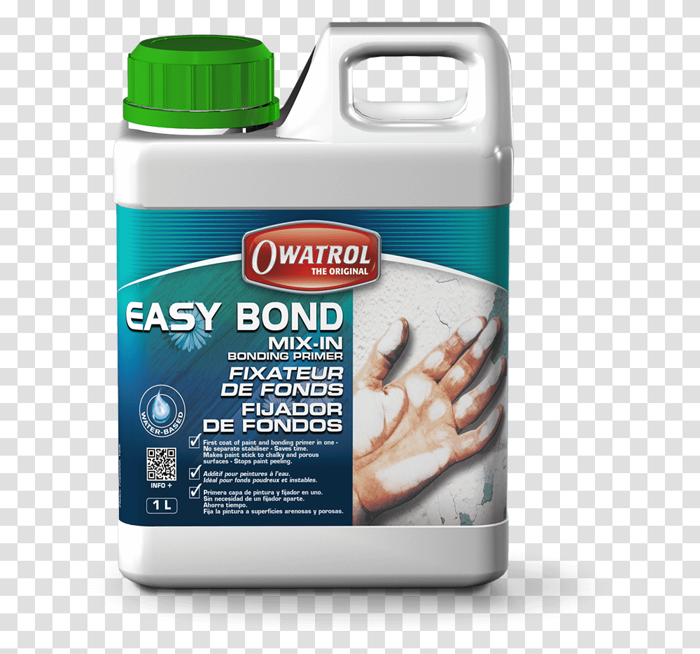 Easy Bond 1l Paint Bonder And Primer Paint Conditioner, Bottle, Plant, Hand, Cosmetics Transparent Png