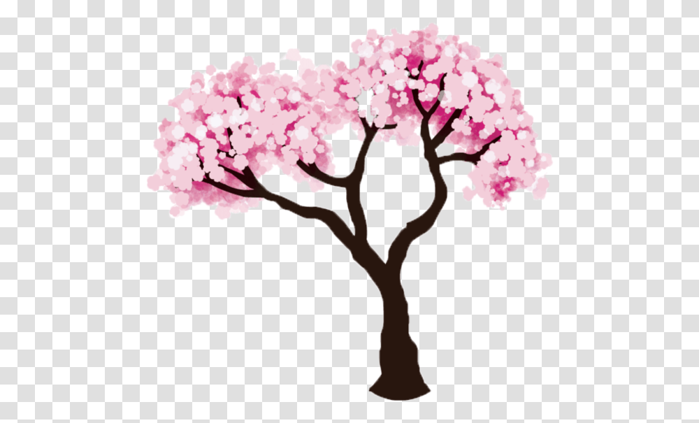 Easy Cherry Blossom Tree Clipart Easy Cherry Tree Drawing, Plant, Flower Transparent Png
