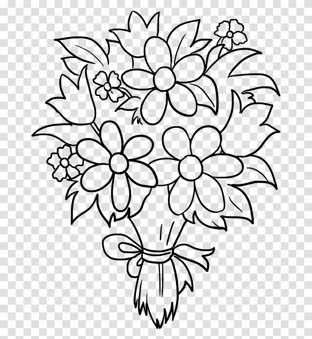 Easy Drawing Guides On Twitter Bouquet Of Flowers Drawing Easy, Astronomy, Outer Space, Universe, Halo Transparent Png