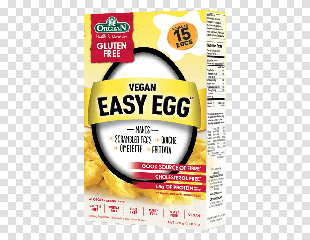 Easy Egg Orgran Sustituto Del Huevo Vegan Easy Egg, Label, Flyer, Poster Transparent Png