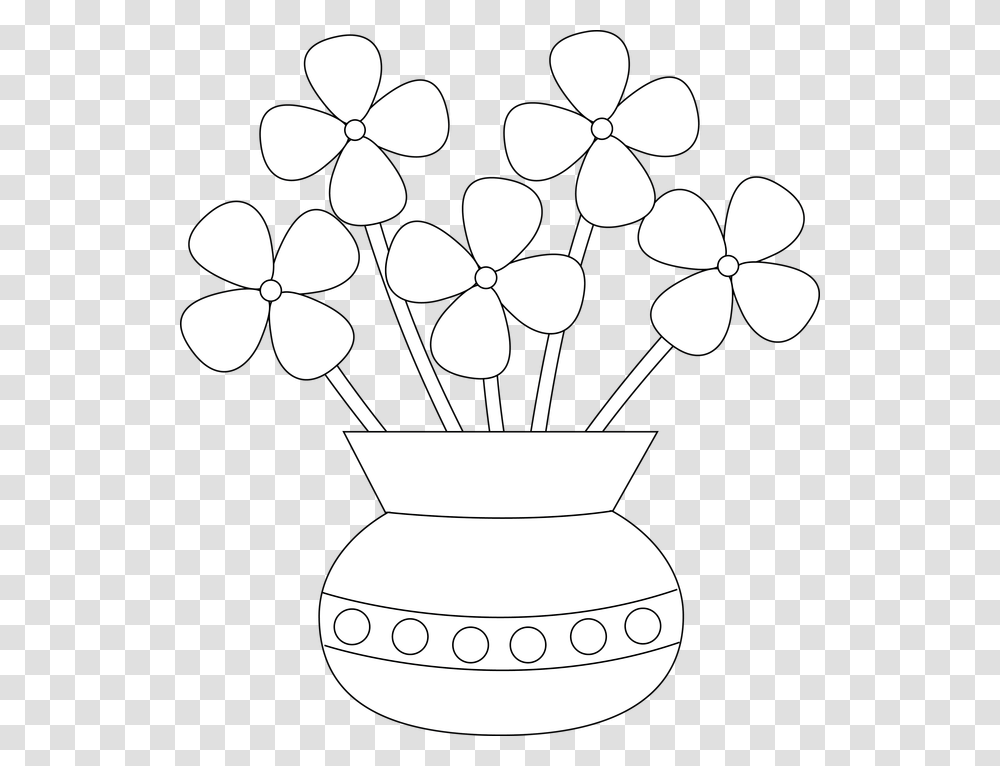 Easy Flower Pot Drawing, Lamp, Stencil, Plant, Blossom Transparent Png