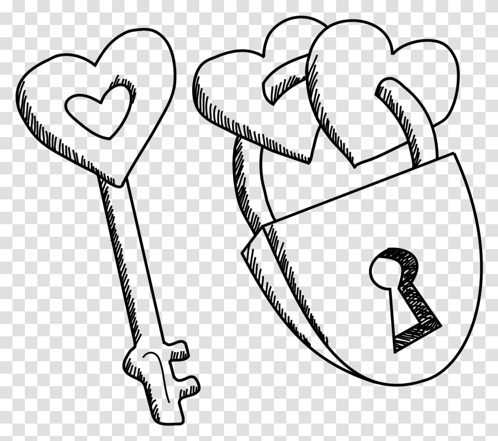 Easy Heart And Lock Drawings Download Drawing Picture Easy Hearts, Alphabet, Hip, Bag Transparent Png