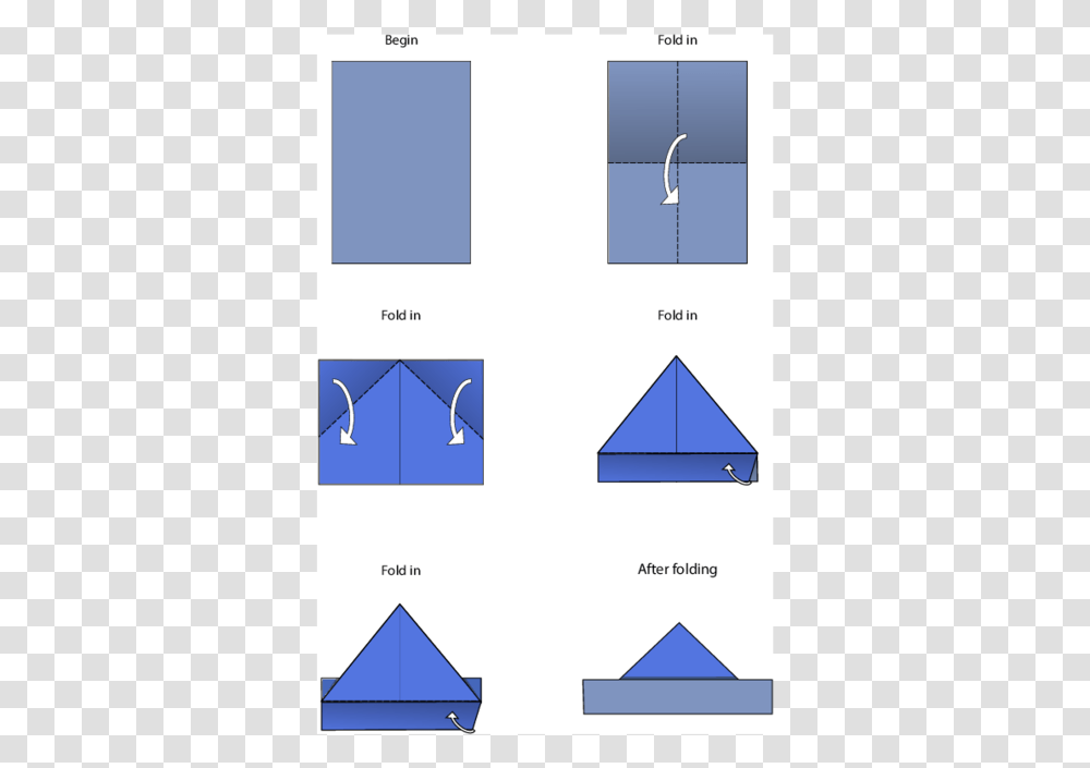 Easy How To Make A Paper Boat, Diagram, Plot, Pattern, Triangle Transparent Png