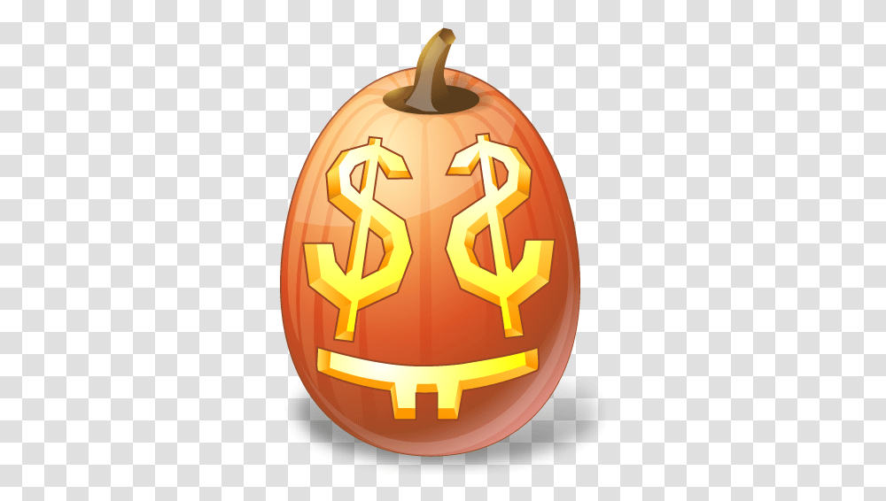 Easy Money Icon Vista Halloween Emoticons Softiconscom Money Jack O Lantern, Pumpkin, Vegetable, Plant, Food Transparent Png