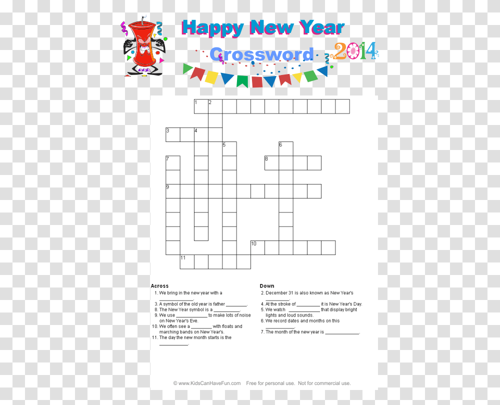 Easy New Year Word Search, Game, Crossword Puzzle Transparent Png