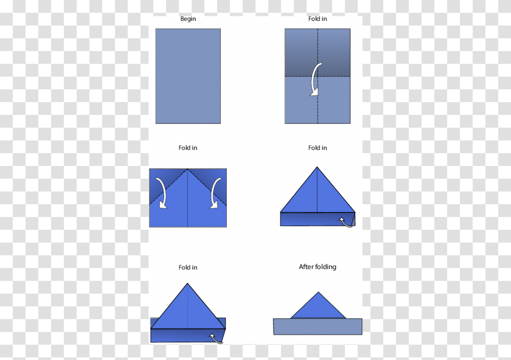 Easy Origami Instructions Boat, Diagram, Plot, Triangle, Pattern Transparent Png
