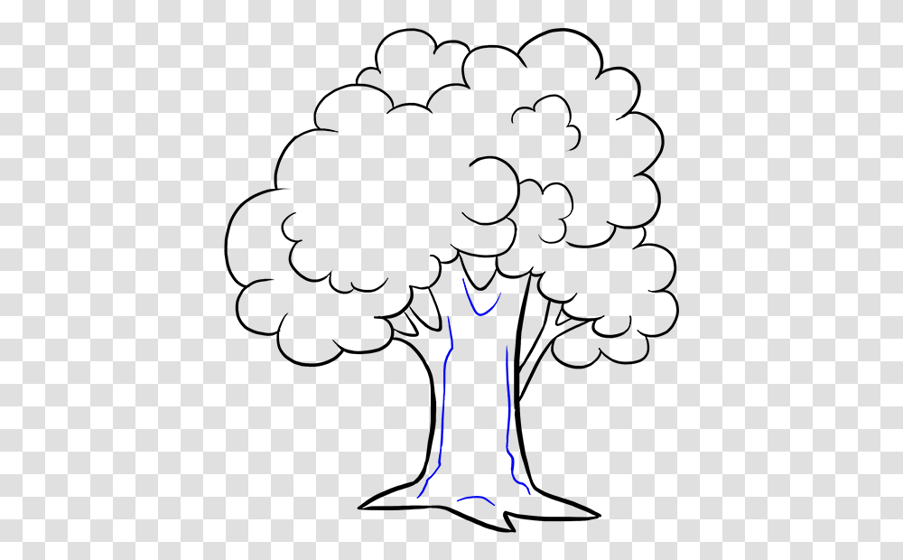 Easy Tree Cartoon Drawing, Outdoors, Silhouette, Nature, Light Transparent Png
