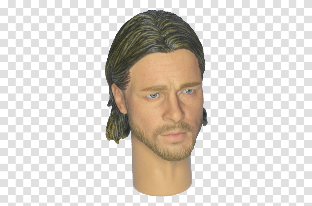 Easy & Simple Zombie Survivor Zeke Headsculpt Brad Pitt Likeness Man, Face, Person, Human, Beard Transparent Png
