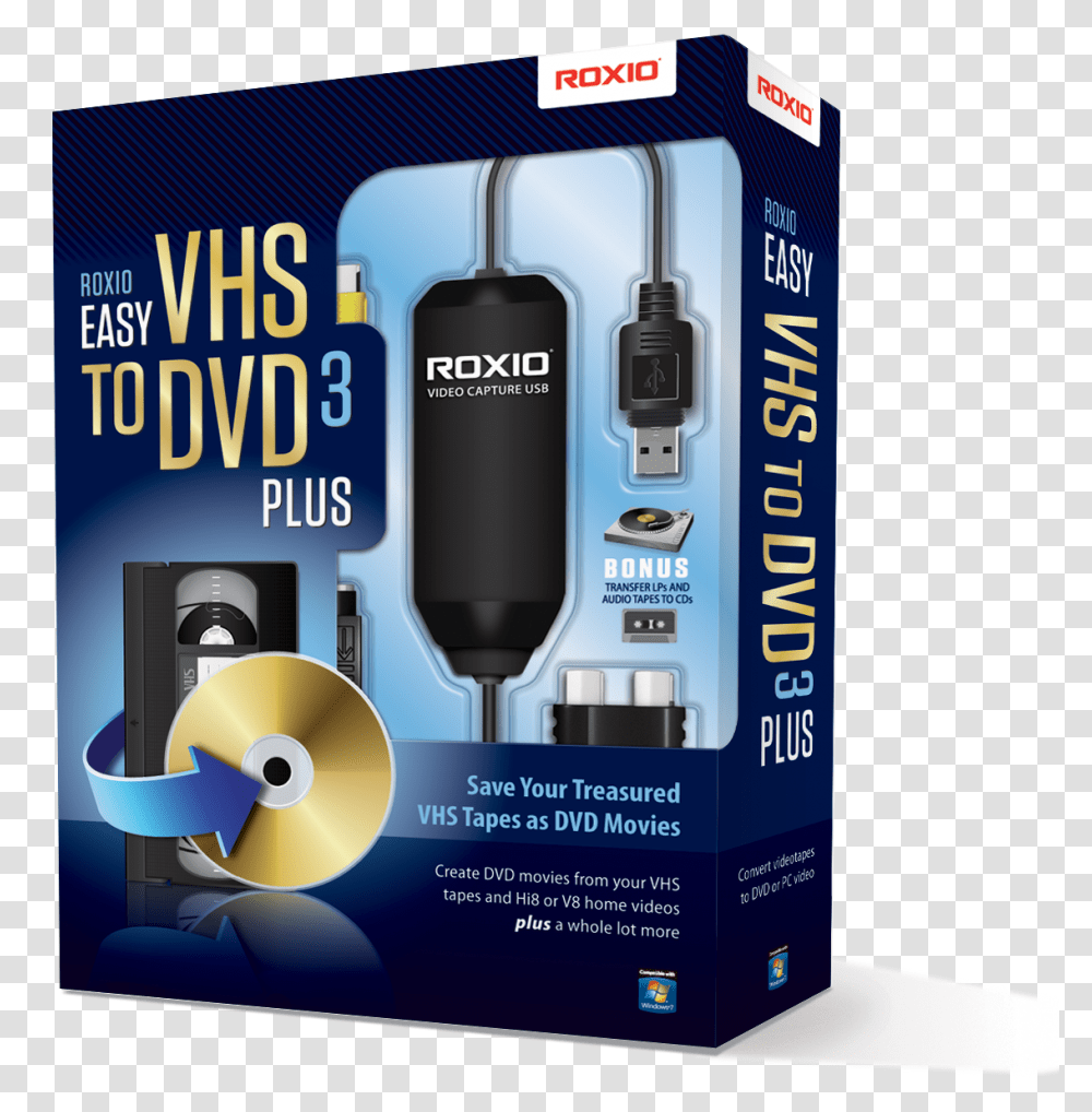 Easy Vhs To Dvd Download Roxio Easy Vhs To Dvd 3 Plus, Disk, Flyer, Poster, Paper Transparent Png