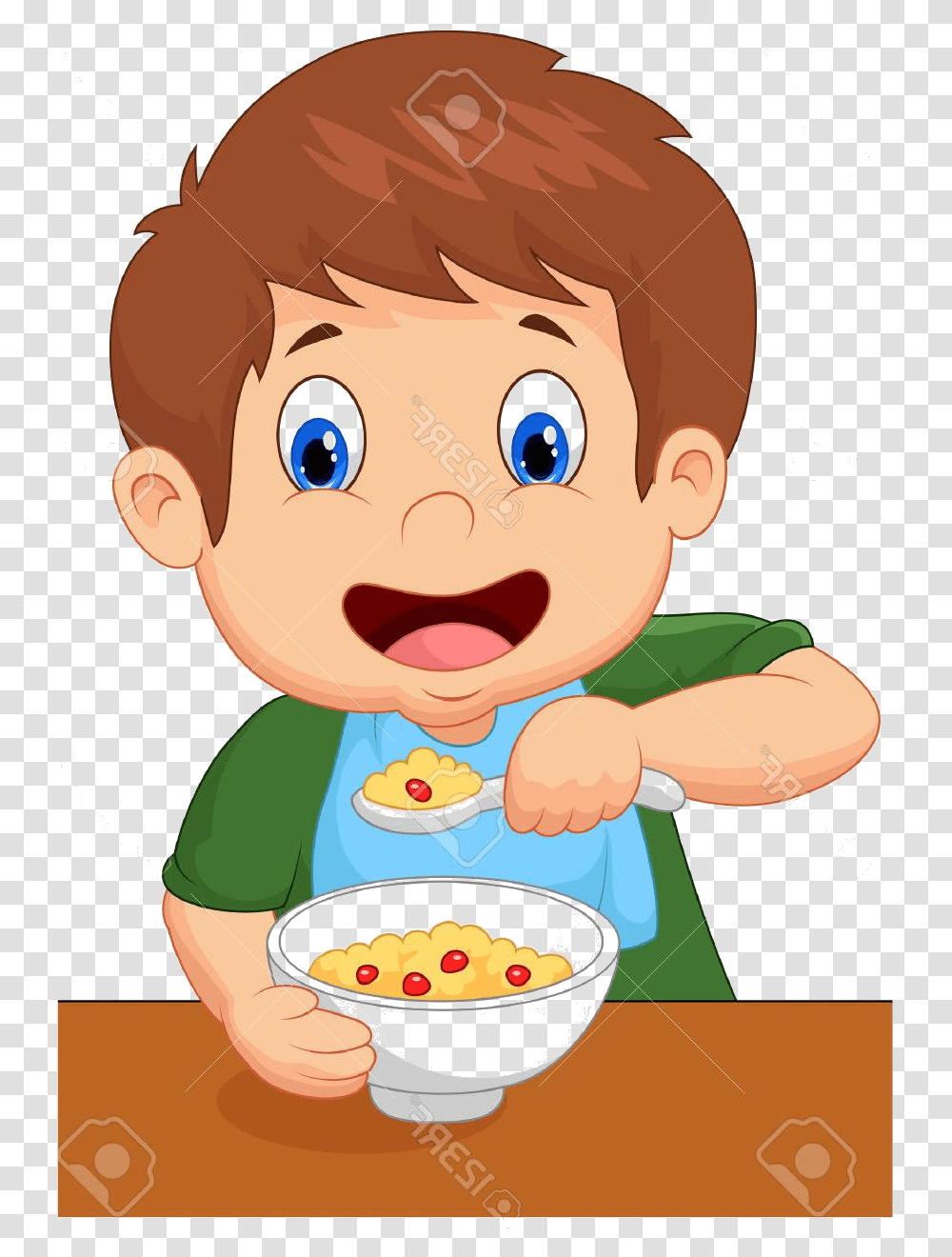 Eat Breakfast Clip Art Child Eating Breakfast Clipart, Food, Bowl, Helmet Transparent Png