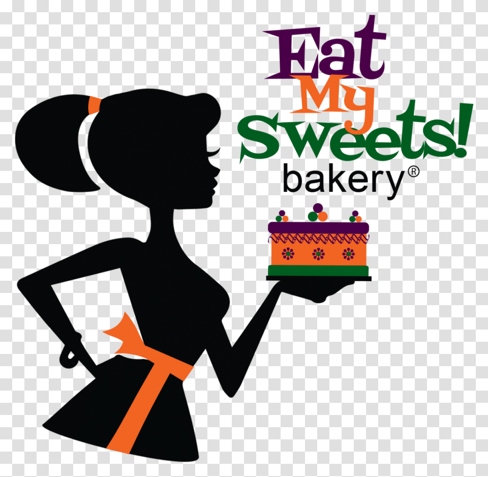 Eat My Sweets Bakery Logo Bakery Girl Vector, Green, Poster, Advertisement, Label Transparent Png