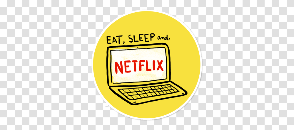 Eat Sleep And Netflix Seriesonnetflix Print Stickers Adesivos Amarelo, Label, Text, Word, Logo Transparent Png