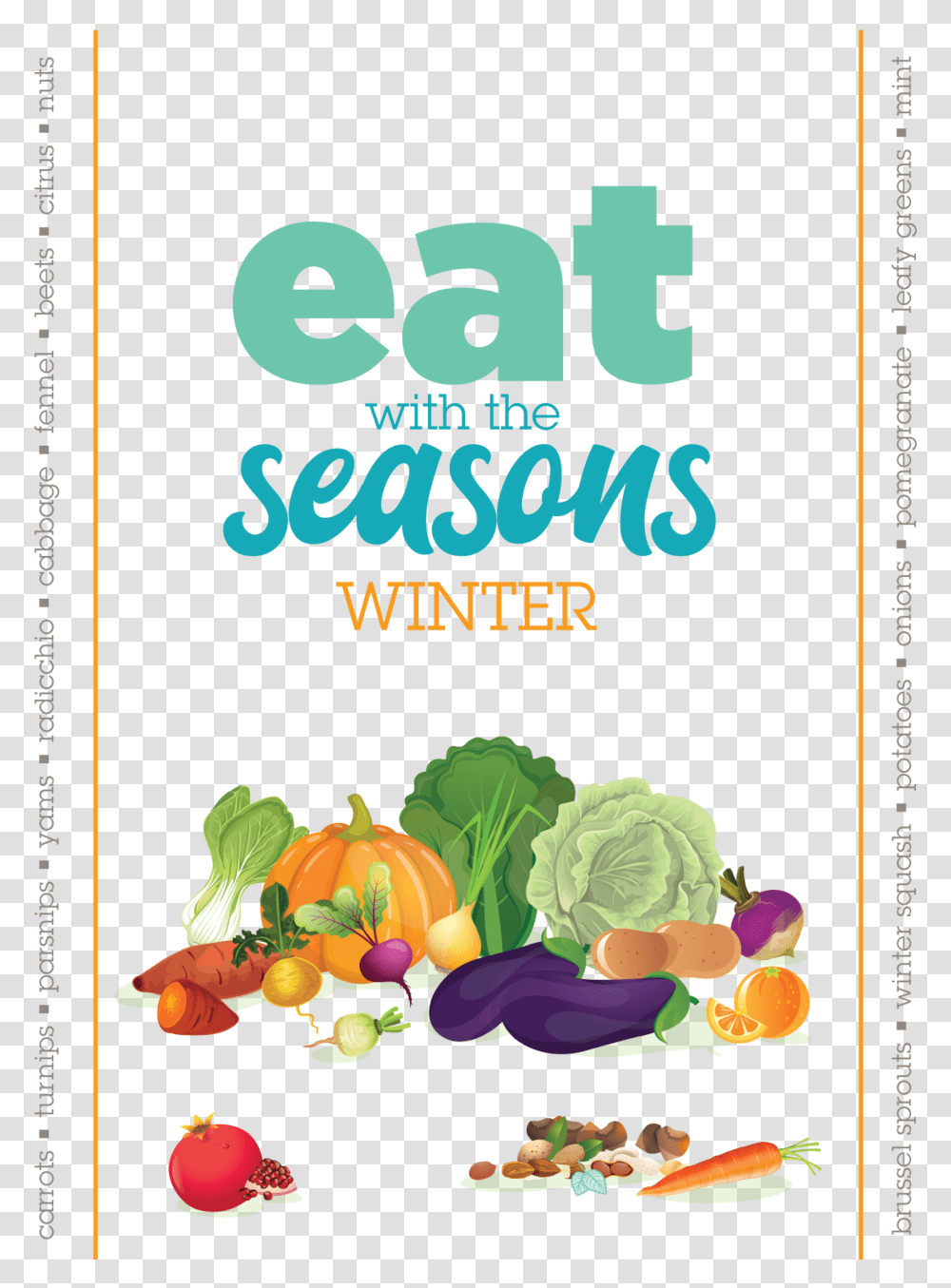 Eat With The Seasons Winter, Poster, Advertisement, Plant, Flyer Transparent Png