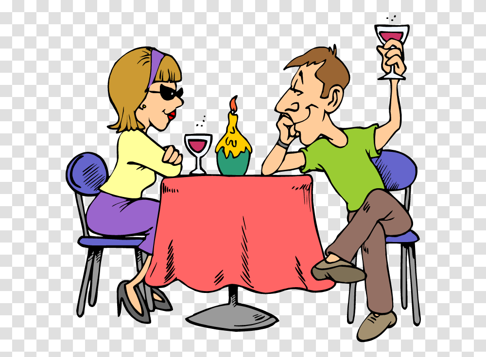 Eating Dinner Clipart Dinner For Two Cartoon, Dating, Person, Leisure Activities, Beverage Transparent Png