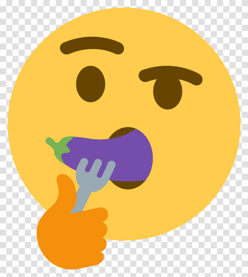 Eating Eggplant Emoji Animated Server Icon Discord, Food Transparent Png